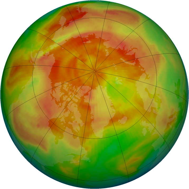 Arctic ozone map for 13 April 1983